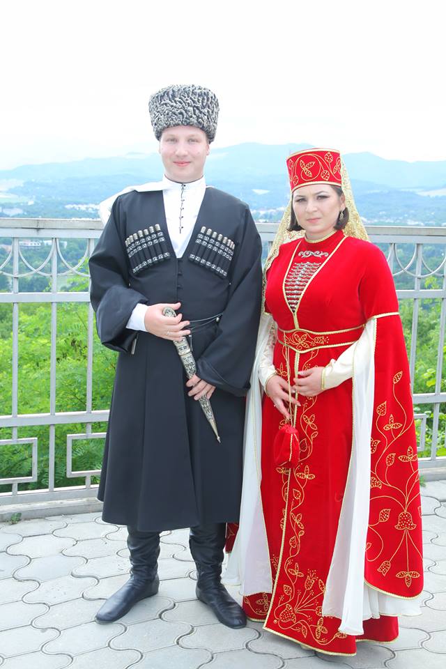 Traditional Circassian Adyghe costumes on display