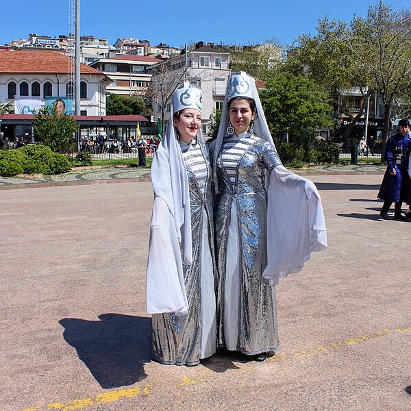 Circassians in traditional Adyghe dress reflecting Habze values