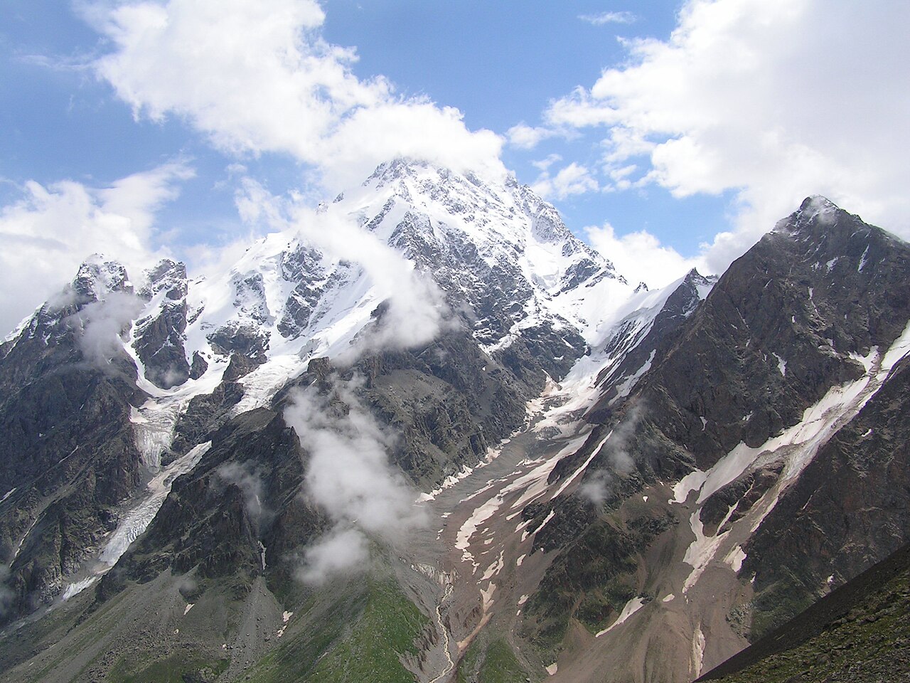 Dykh-Tau mountain peak in Kabardino-Balkaria, Caucasus