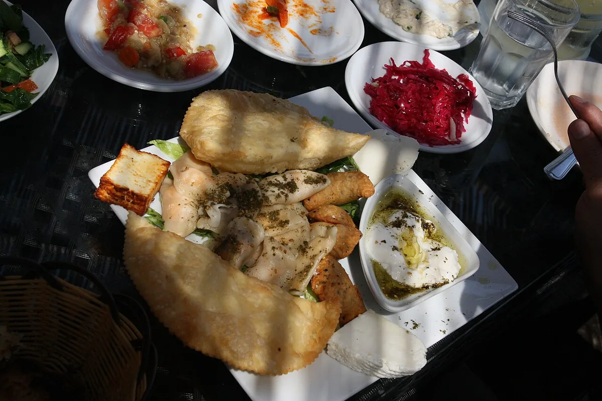A Circassian meal in Kfar Kama, Israel.