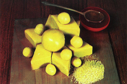 Circassian millet halva sweets with honey, traditional Adyghe confections